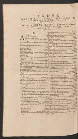 Index Rerum Memorabilium, Quae In His Origenis Commentariis Continentur.