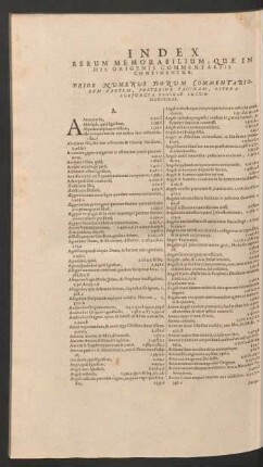 Index Rerum Memorabilium, Quae In His Origenis Commentariis Continentur.