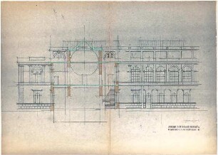Döllgast, Hans; München; Alte Pinakothek, Wiederaufbau - Schnitt