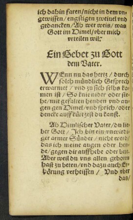 Ein Gebet zu Gott dem Vater.