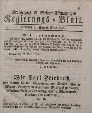 Nr. 5 : 6. May 1835