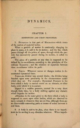 Dynamics, or a treatise on motion; to which is added a short treatise on attractions