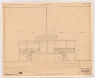 Siedlungsprojekt: Reihenhaus, 3 Zimmer, Flachbau, Grundriss 1:100