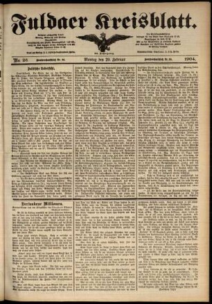 Ausgabe vom Montag, den 29. Februar 1904.