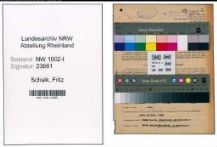 Entnazifizierung Fritz Schalk, geb. 01.09.1902 (Bueroleiter)