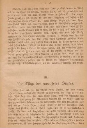 III. Die Pflege des erwachsenen Hundes