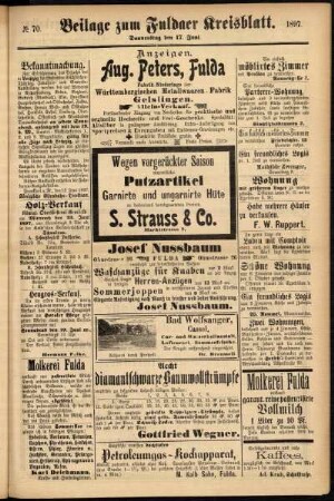 Zweite Ausgabe vom Donnerstag, den 17. Juni 1897.