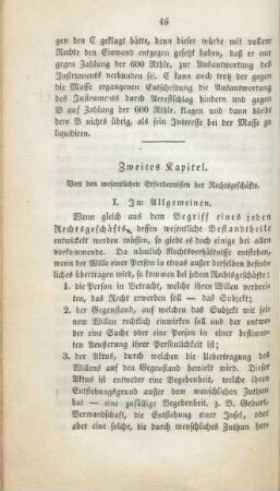 Zweites Kapitel. Von den wesentlichen Erfordernissen der Rechtsgeschäfte