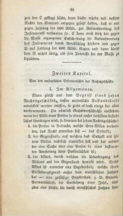 Zweites Kapitel. Von den wesentlichen Erfordernissen der Rechtsgeschäfte