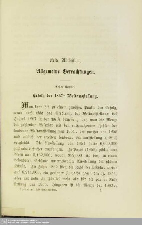 Erste Abtheilung. Allgemeine Betrachtungen