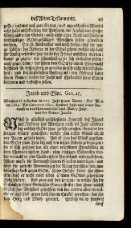 Jacob und Esau. Gen. 25.
