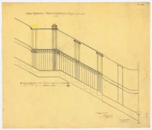 Warenhaus Wertheim, Leipziger Straße, Berlin 2. Bauabschnitt: Treppengeländer am Fahrstuhl, 1:10
