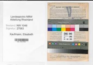 Entnazifizierung Elisabeth Kaufmann , geb. 23.09.1900 (Kauffrau)