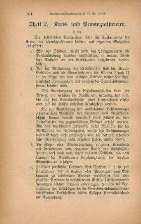 Theil 2. Kreis- und Provinzialsteuern.