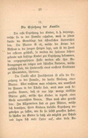 IX. Die Erziehung der Familie