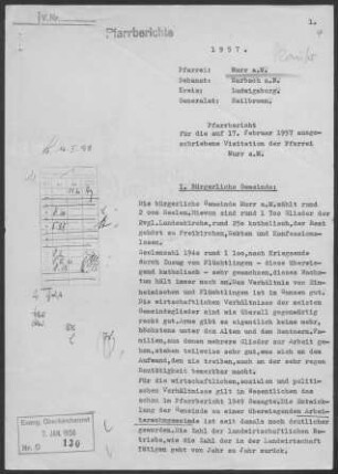 Murr: Pfarrbericht 1957