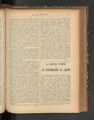 La Question Ouvrière et le Paupérisme au Japon.