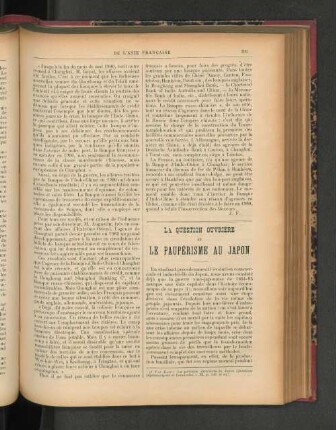 La Question Ouvrière et le Paupérisme au Japon.