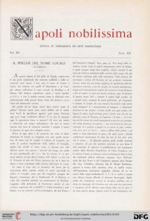 Il Perchè del nome locale
