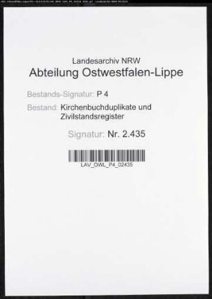 Kirchenbuchduplikate der katholischen Gemeinde (G 1807-1841). (Gemeinde: Beringhausen, katholische Gemeinde )