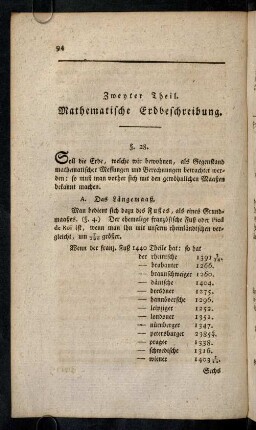 94-162, Zweyter Theil. Mathematische Erdbeschreibung.