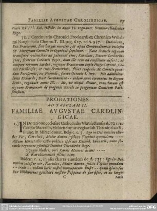 Probationes Ad Tabulam II. Familiae Augustae Carolingicae
