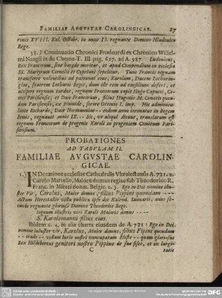 Probationes Ad Tabulam II. Familiae Augustae Carolingicae