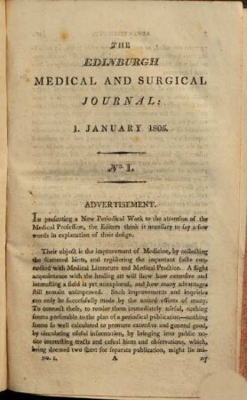 Edinburgh medical and surgical journal, 1805