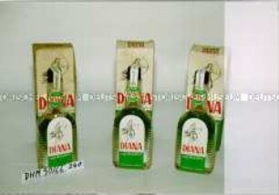 Flaschen mit Franzbranntwein "Diana" in Originalverpackung