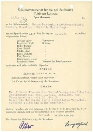 Bertsch, Berta, verw. Gmeiner, geb. Bühler