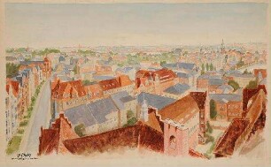 Kiel, Blick vom Polizeipräsidium nach Osten