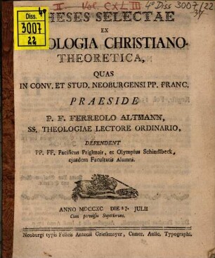 Theses selectae ex theologia Christiano-theoretica