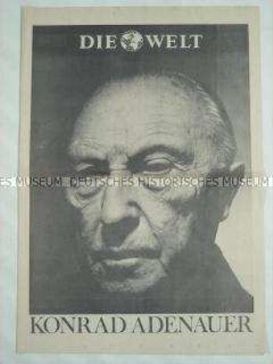 Sonderdruck der Tageszeitung "DIE WELT" zum Tod von Konrad Adenauer