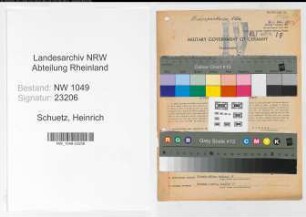 Entnazifizierung Heinrich Schuetz , geb. 12.08.1892 (Buchhalter)