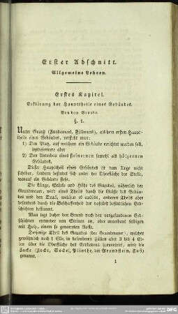 Erster Abschnitt. Allgemeine Lehren