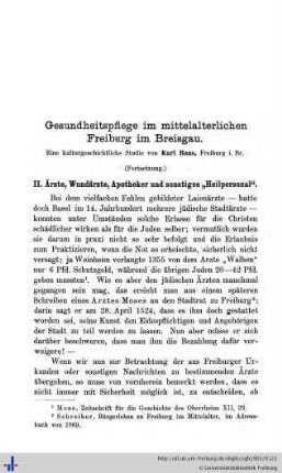 Gesundheitspflege im mittelalterlichen Freiburg im Breisgau. II. (Schluss)