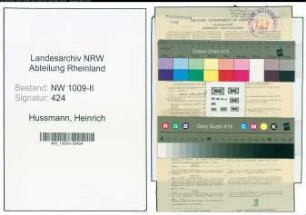 Entnazifizierung Heinrich Hussmann , geb. 06.02.1902 (Postschaffner)