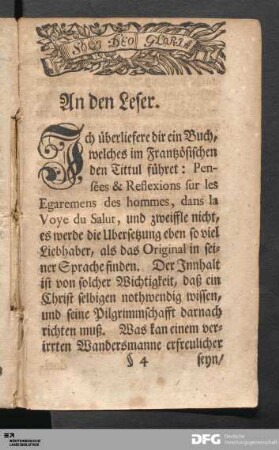 An den Leser.