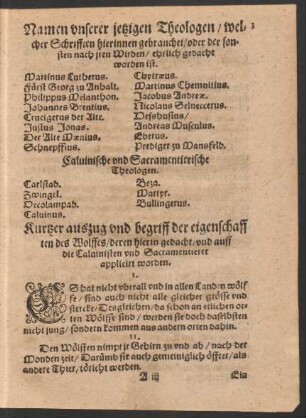 Namen unserer jetzigen Theologen/ welcher Schrifften hierinnen gebrauchet ...