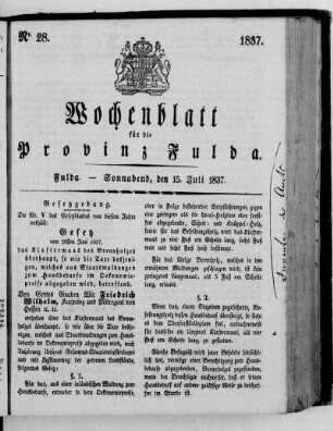 Nr. 28, Ausgabe vom 15. Juli 1837