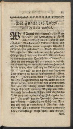 Die Furcht des Todes, durch die Natur gemildert