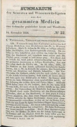 14. November 1836. No 22.