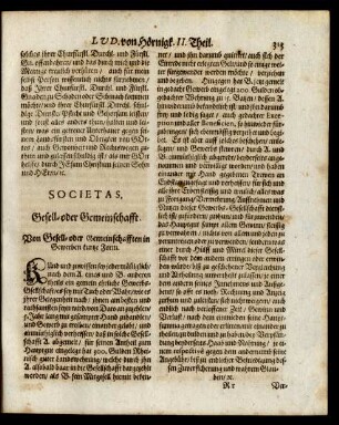 Societas. Gesell- oder Gemeinschafft.