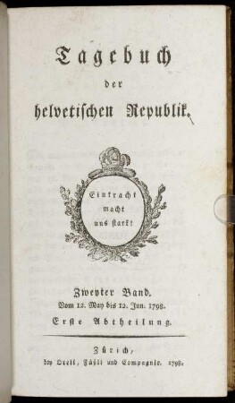2: Tagebuch der helvetischen Republik