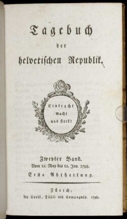 2: Tagebuch der helvetischen Republik
