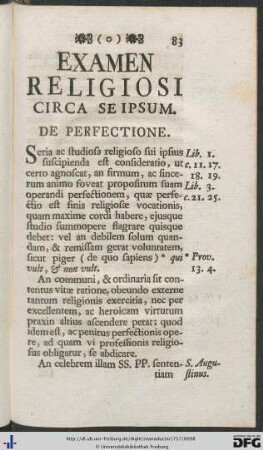 Examen Religiosi Circa Se Ipsum.