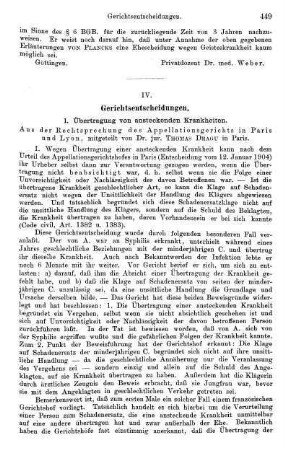 449-451, Übertragung von ansteckenden Krankheiten