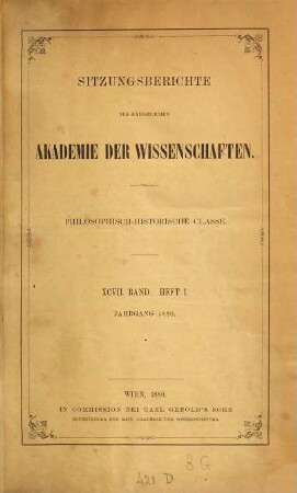 Sitzungsberichte. 97. 1880