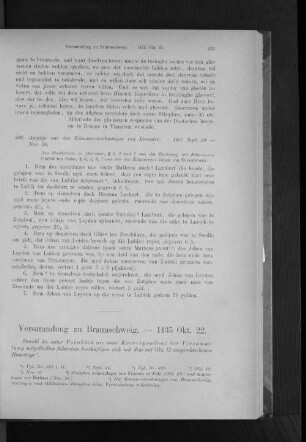 Versammlung zu Braunschweig. - 1435 Okt. 22.