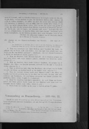 Versammlung zu Braunschweig. - 1435 Okt. 22.